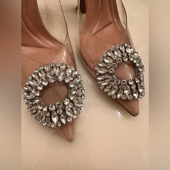 Blogger fav 2 Zara pointed toe rhinestone embellished heels.  Size 6. - Picture 4 of 12